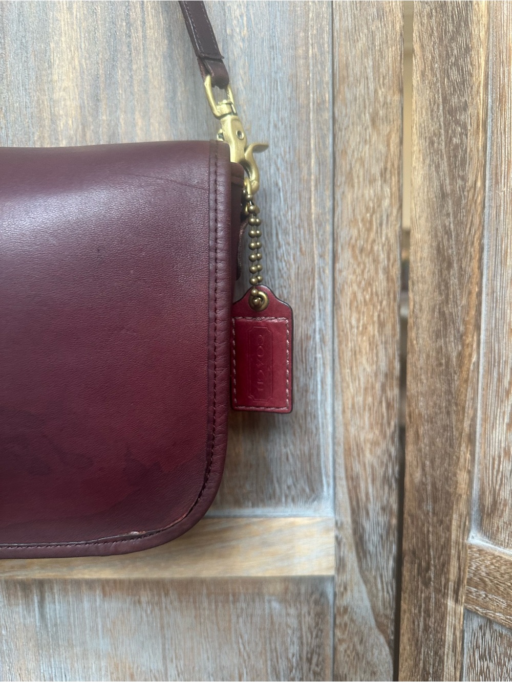 Coach RARE Vintage Oxblood Burgundy Leather Clutch Crossbody HARD TO FIND!! - Picture 16 of 16